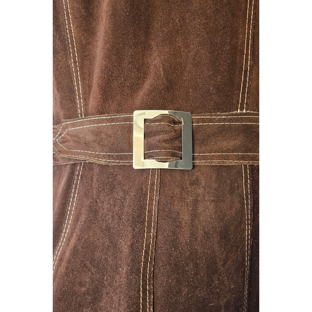 Vintage 60s 70s Brown Suede Jacket - Size L - Picture 3 of 8